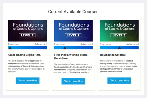 Courses list layout